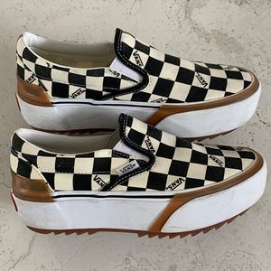 Slip-On Vans Platform Checkered with Gum sole